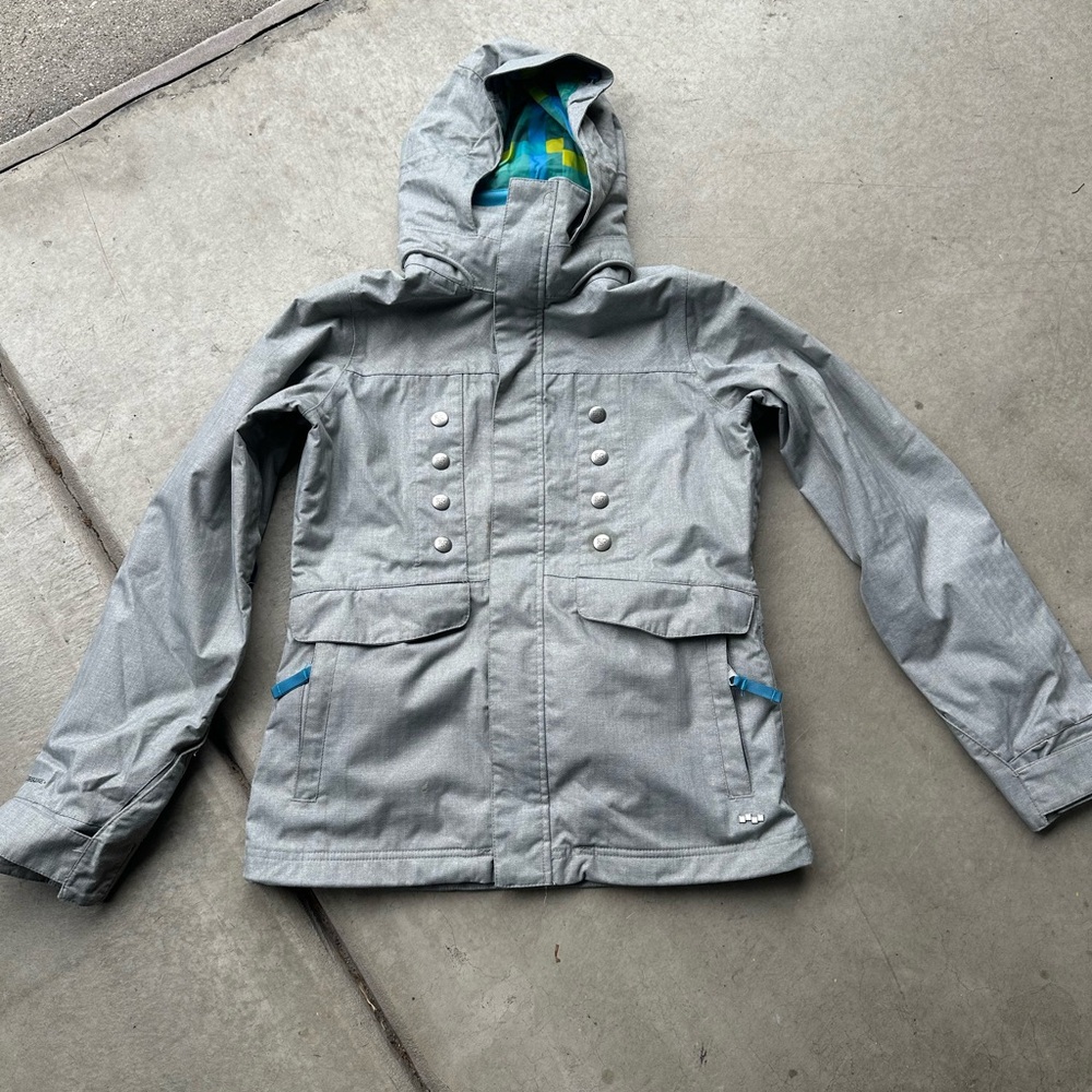Women’s Gray Snow Jacket with Hood